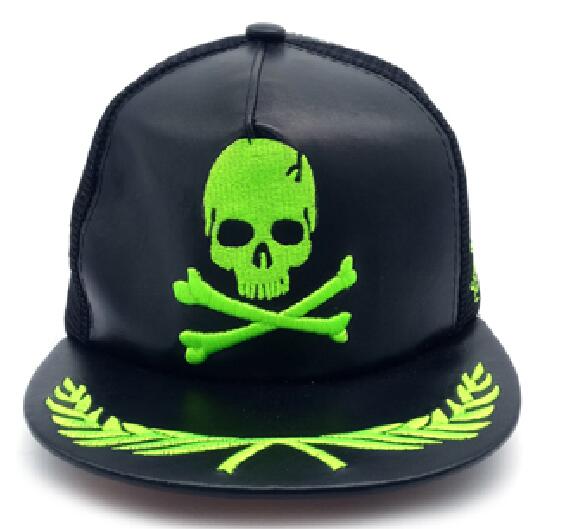 Unisex Hip Hop Hats Skull Metal Plain Snapback Caps Men Casual Outdoor Sun Hat Baseball Cap Flat-brimmed Hat