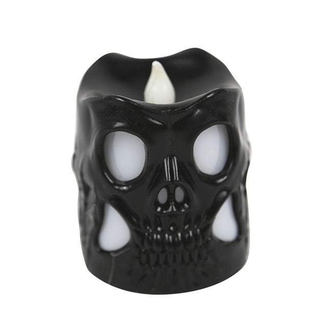 1pcs Skull Candle LED Night Light Halloween Party Decorative Creative Night Light Home Supplies Candle Lamp for Haunted House