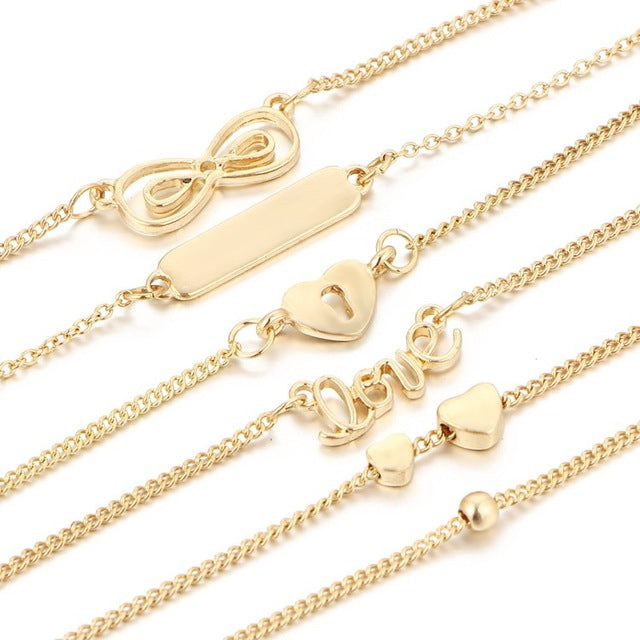 Crystal Sequins Anklet Set For Women Beach Foot jewelry Vintage Statement Anklets Boho Style Party Summer Jewelry 3Pcs/lot