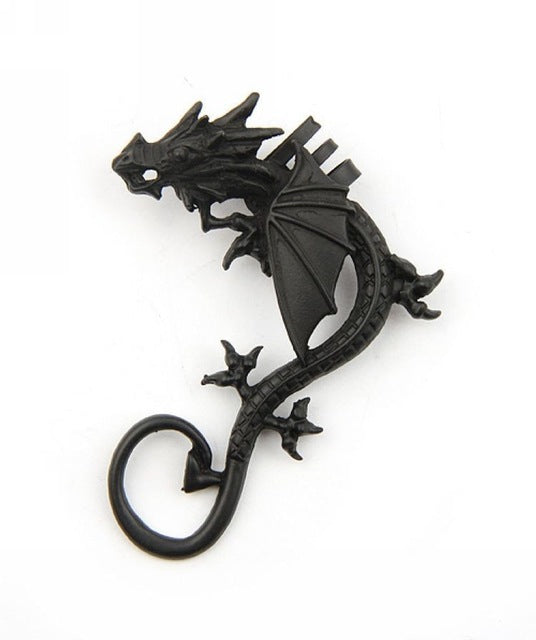 Punk Temptation Metal Dragon Bite Ear Wrap Cuff Earrings for Women Men Clip Earings No Pierced 1pc