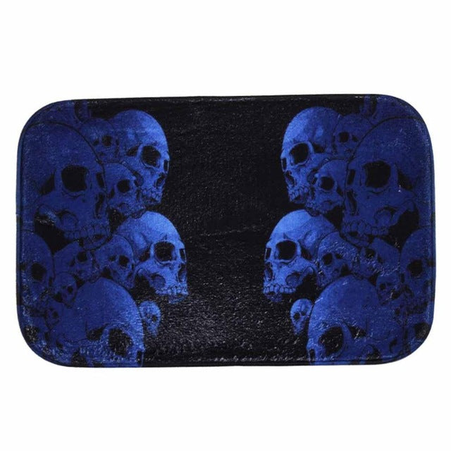 Door Floor Carpets Coral Fleece Skull Printed Pattern Floor Mat Carpet