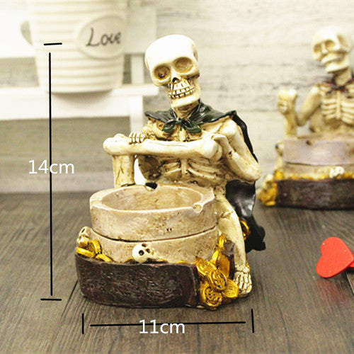 Retro Car Ashtrays Creative luck Skull Cigarettes Ash Trays Ashtray Home Car Decoration Home Furnishing decoration