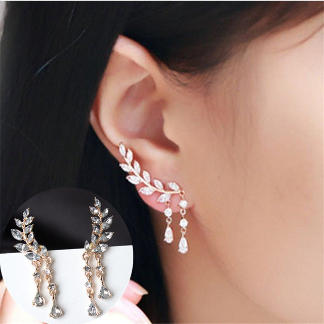 New Brincos Clip Earring Simulated-pearl Crystal Heart Leaf Star Flower Ear Bone Cuff Earrings For Women Men Jewelry