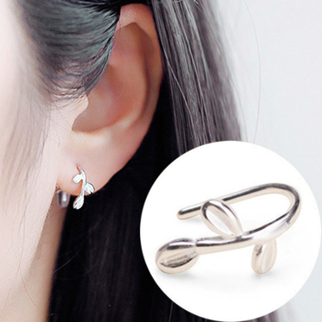 New Brincos Clip Earring Simulated-pearl Crystal Heart Leaf Star Flower Ear Bone Cuff Earrings For Women Men Jewelry