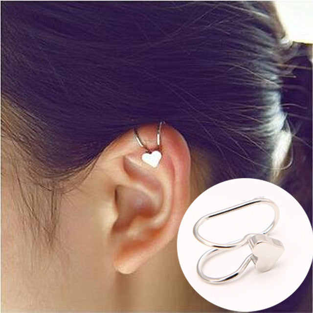 New Brincos Clip Earring Simulated-pearl Crystal Heart Leaf Star Flower Ear Bone Cuff Earrings For Women Men Jewelry