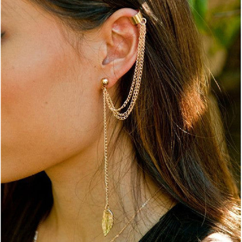 Stud Earrings For Women Feather Tassel Cat Star Spider Brincos Ear Cuff Fashion Jewelry 2018