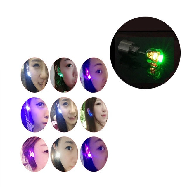 1PCS Crown Charm LED Earring Glowing in Dark Crystal Stainless Steel Stud Earring For Women Jewelry Anillos Party Gifts