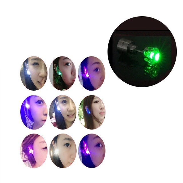 1PCS Crown Charm LED Earring Glowing in Dark Crystal Stainless Steel Stud Earring For Women Jewelry Anillos Party Gifts