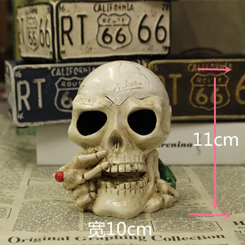 Retro Car Ashtrays Creative luck Skull Cigarettes Ash Trays Ashtray Home Car Decoration Home Furnishing decoration