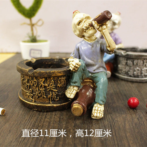 Retro Car Ashtrays Creative luck Skull Cigarettes Ash Trays Ashtray Home Car Decoration Home Furnishing decoration