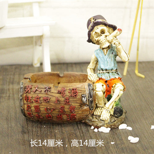 Retro Car Ashtrays Creative luck Skull Cigarettes Ash Trays Ashtray Home Car Decoration Home Furnishing decoration