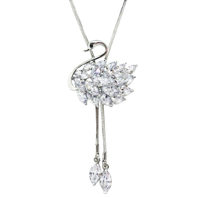 Fashion elegant sweater chain long crystal snow pendant water drop accessories long decoration necklace jewelry