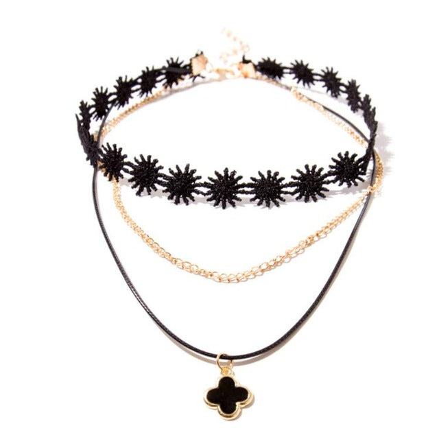 Jewelry trade clavicle short necklace pendant sweater chain men and women crystal dots multilayer beach accessory