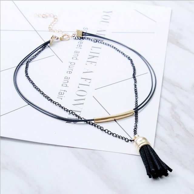Jewelry trade clavicle short necklace pendant sweater chain men and women crystal dots multilayer beach accessory