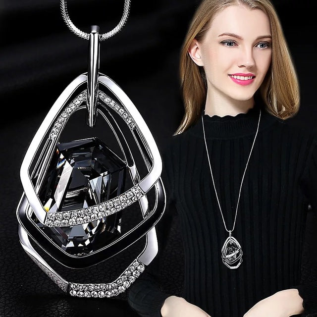 Long Necklaces & Pendants for Women Collier Femme Geometric Statement Colar Maxi Fashion Crystal Jewelry Bijoux 2018