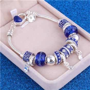 Pink Crystal Charm Silver Bracelets & Bangles for Women With Aliexpress Murano Beads Silver Bracelet Femme Love Jewelry