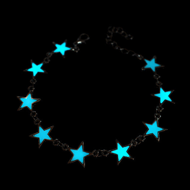 New Fluorescent Luminous Flower Star Heart Charm Bracelets For Women Lover Bangles Party Fashion Glow In Dark Jewelry Gift
