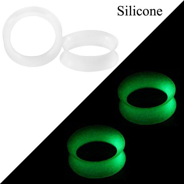 2pcs Multiple Styles Glow in the Dark Ear Tunnel Plugs Piercing Ear Taper Stretcher Kit Earring Gagues Expander Piercing Jewelry