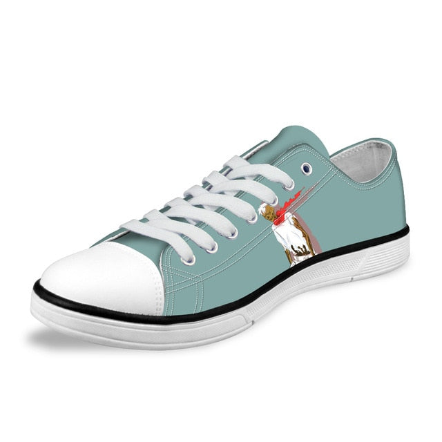 Skull Printing Men's Vulcanize Shoes Teenagers Punk Style Sneakers for Student Cool Canvas Shoes Lace-up Walking Shoe