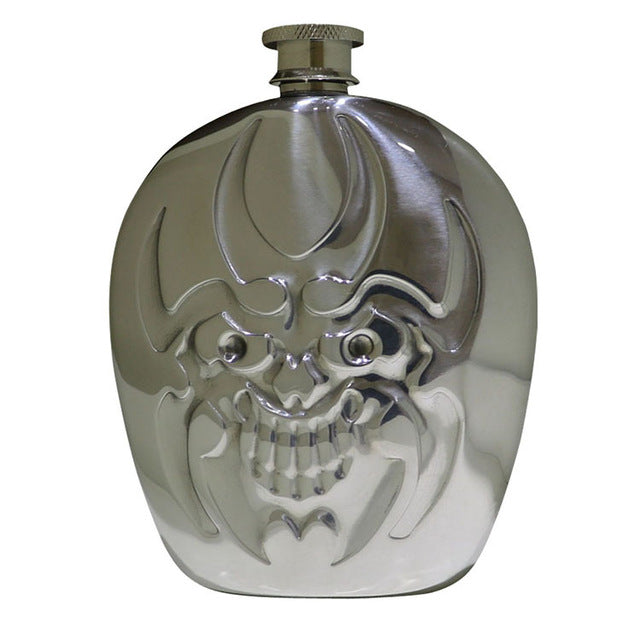 Stainless Steel 6oz Skull Hip Flask 304 Stainless Steel Alcohol