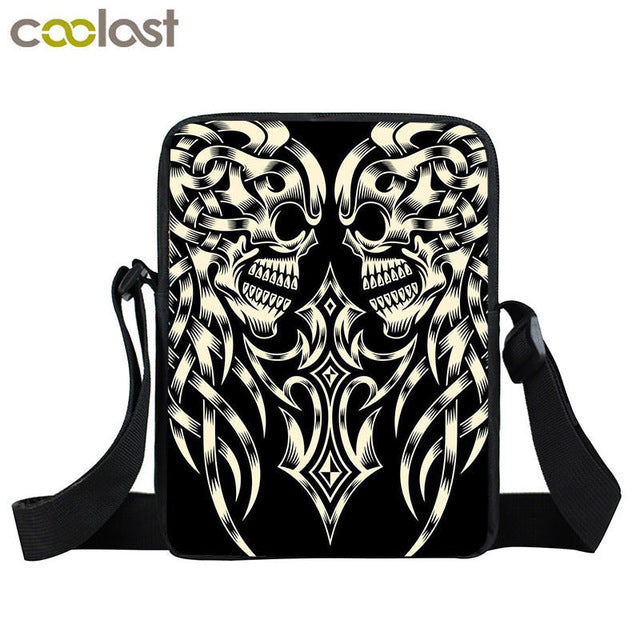 Grim Reaper Skull Handbags Women Messenger Bags Cool Rock Crossbody Bag Kids Shoulder Bag For Teenager Boys Girls Best Gift
