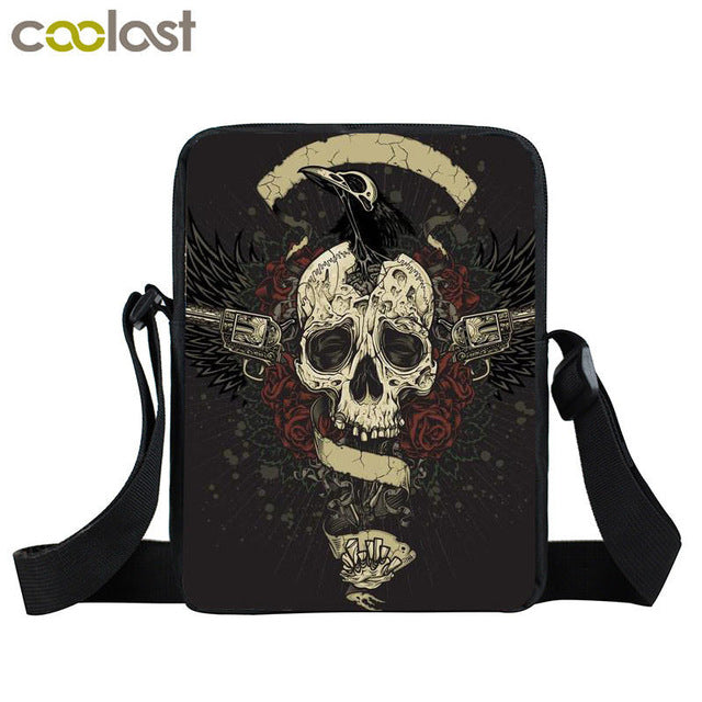 Grim Reaper Skull Handbags Women Messenger Bags Cool Rock Crossbody Bag Kids Shoulder Bag For Teenager Boys Girls Best Gift