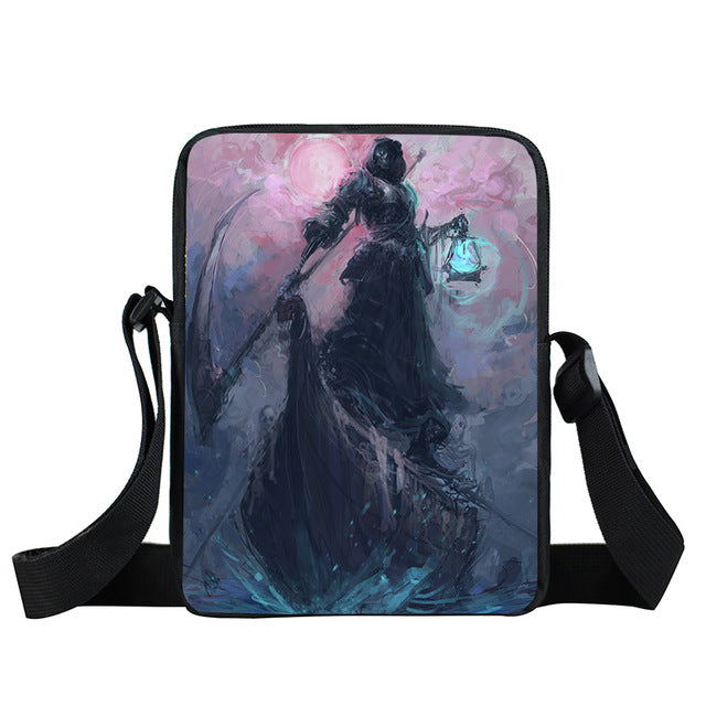 Grim Reaper Skull Handbags Women Messenger Bags Cool Rock Crossbody Bag Kids Shoulder Bag For Teenager Boys Girls Best Gift