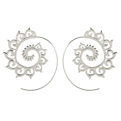 Punk Gold Sliver Hollow Spiral Dangle Earrings Women Ladies Tribal Gear Drop Earring Circle Ear Festival Jewelry 4755