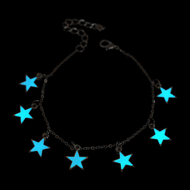 New Fluorescent Luminous Flower Star Heart Charm Bracelets For Women Lover Bangles Party Fashion Glow In Dark Jewelry Gift