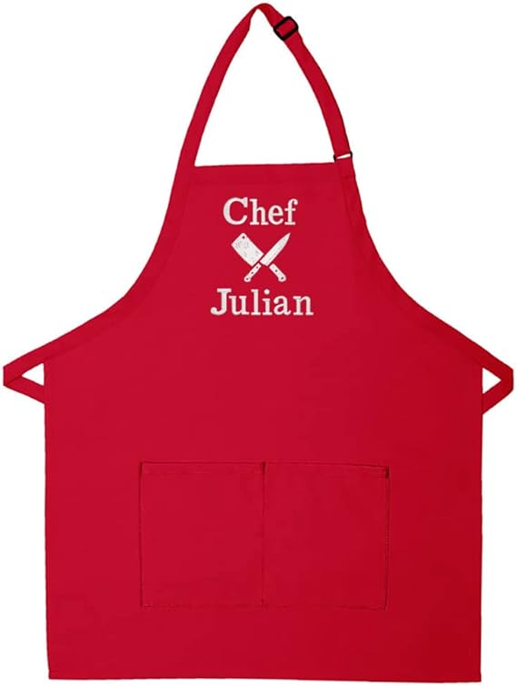 Made in the USA Personalized Embroidered Premium Adult Apron for Men Women Fathers Mothers Day Kitchen BBQ Grilling Gift