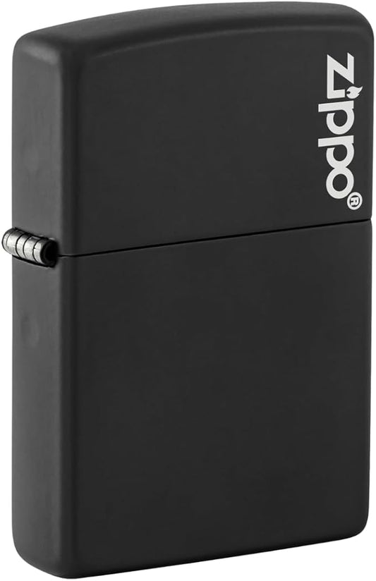 Zippo Logo Black Matte Pocket Lighter