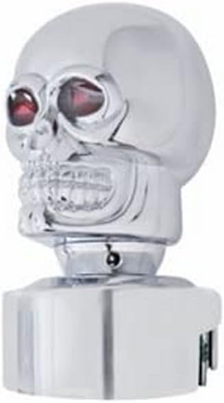UNITED PACIFIC 70611 Manual Transmission Shift Knob, Gearshift Knob, Chrome, Skull Head, 13/15/18 Speed, with Adapter