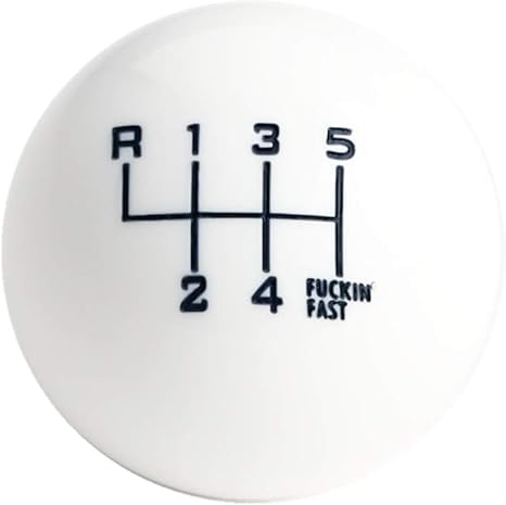 DEWHEL White/Black Fing Fast Shift Knob for 6 Speed Short Throw Shifter 12X1.25 10X1.5 10X1.25 8X1.25