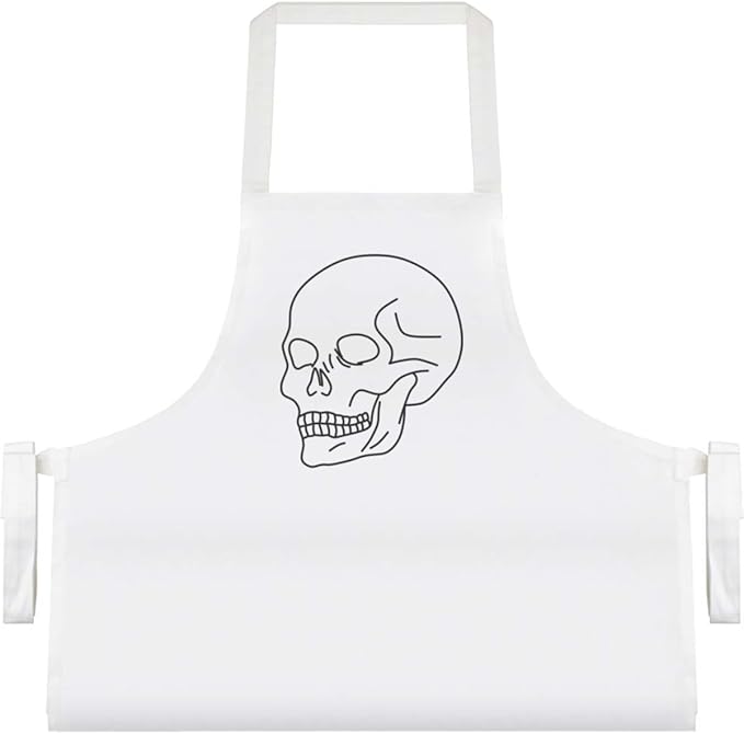 Azeeda 'Simple Skull Line' Unisex Cooking Apron (AP00088656)