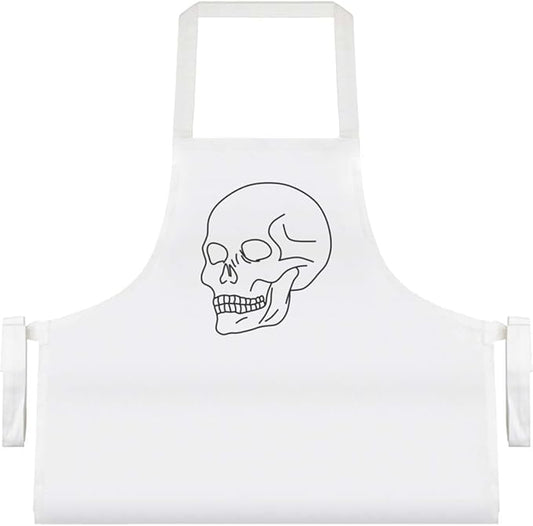 Azeeda 'Simple Skull Line' Unisex Cooking Apron (AP00088656)