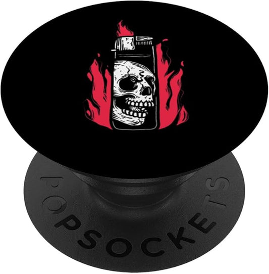 Cool Lighter T-Shirt Motif Fire Hoodie Skull Mobile Phone Case PopSockets Standard PopGrip