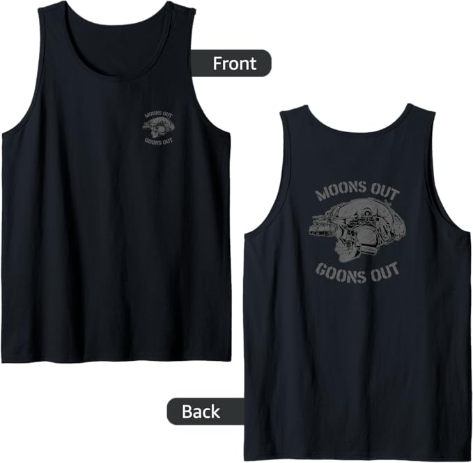MOONS OUT GOONS OUT Skull Helmet NVGs Military Men's Tank Top