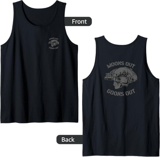 MOONS OUT GOONS OUT Skull Helmet NVGs Military Men's Tank Top