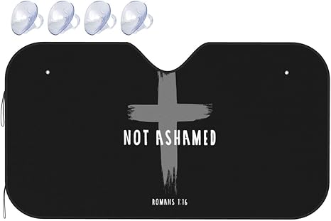 Generic Car Windshield Sunshade, Foldable Sun Visor, Religious Christian Faith Jesus 7, UV Ray Protector, Universal/Standard Size, Medium