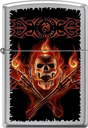 Skull Fire and Brimstone by Anne Stokes Zippo Lighter
