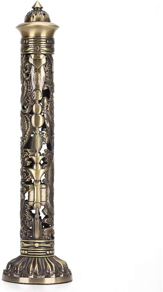 Incense Holder, Vintage Long Incense Stick, Metal Bronze Backflow Smoke Incense Towel Holder, for Home Office Yoga Craft Buddhist Decoration