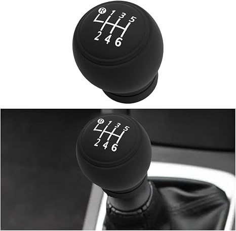 BESULEN Car Gear Shift Knob Cover, Anti-Slip Silicone Vehicle Knob Gear Stick Protector, Automotive Shifter Transmission Protective Cover, Universal Interior Accessories for Most Cars (6-Speed Left)