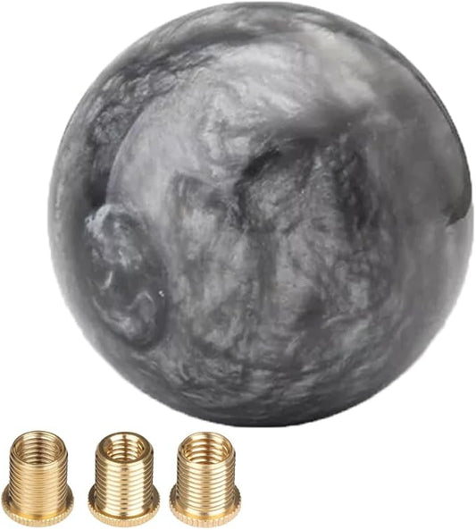 Round Ball Shift Knob Marble Style Universal Gear Shift Knob with 3 Adapters M8x1.25 / M10x1.25 / M10x1.5 (Grey)