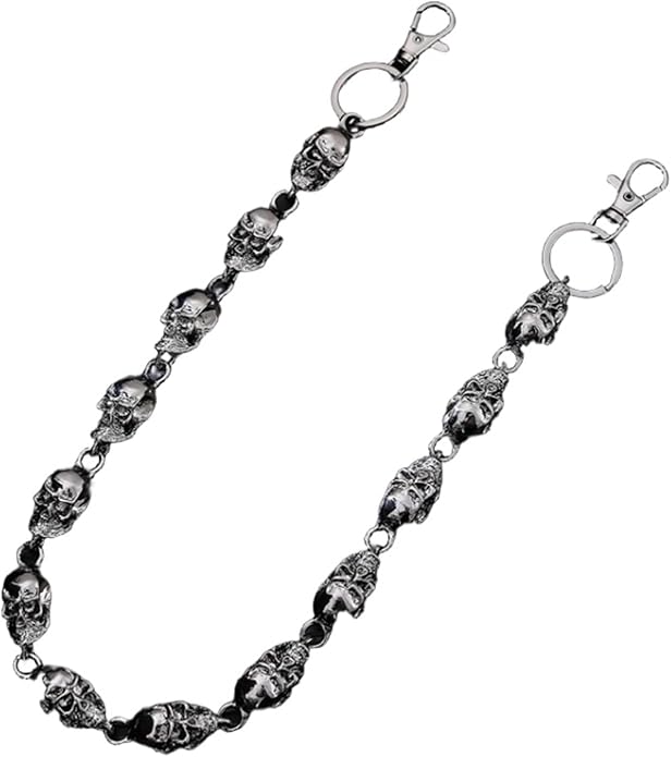 Metal Skull Pants Chainfor Men Women, Hip Hop Punk Style Jeans Chains Wallet Chain