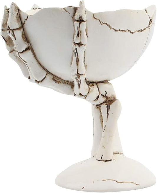 Halloween Candy Bowl - 1pc Skull Fruit Plate Spooky Skeleton Hand Treat Dish - Flower Pot Storage Holder for Haunted House Horror Party Festive Occasions Home Table Decor