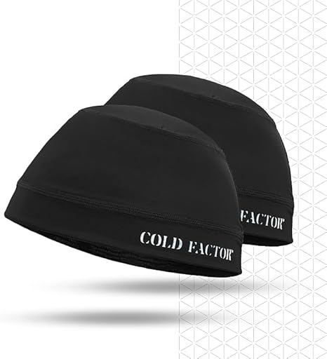 COLD FACTOR Instant Cooling Skull Cap & Helmet Liner 2 Pack, UPF 50+, Lite Chemical-Free Evaporative Cooling, Lasts 2+ Hours