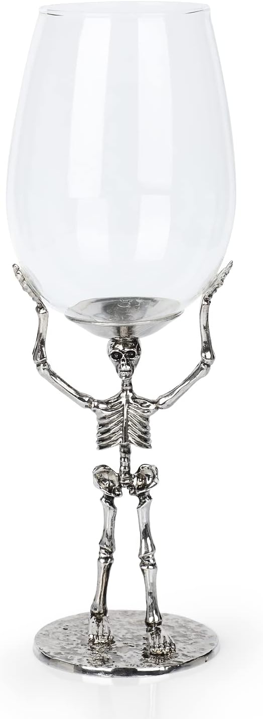 Halloween Skull Wine Glass, Skeleton Ghost Hand Wine Glass, Halloween Drinking Glasses, Skeleton Hand Goblet, Hotel Family Party Favors for Adults (C)