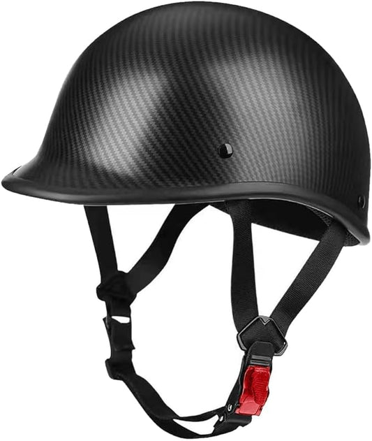 Motorcycle Half Helmet, DOT Vintage Open Face Half Shell Low-Profile Skull Cap Moped Beanie Novelty Helmet for Adult Men Women