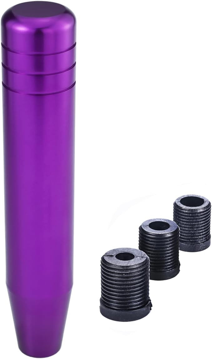 Arenbel Long Shifter Knob Aluminum Alloy Gear Stick Lever Weighted Shift Handle Fit Most Manual Automatic Cars Trucks, Purple