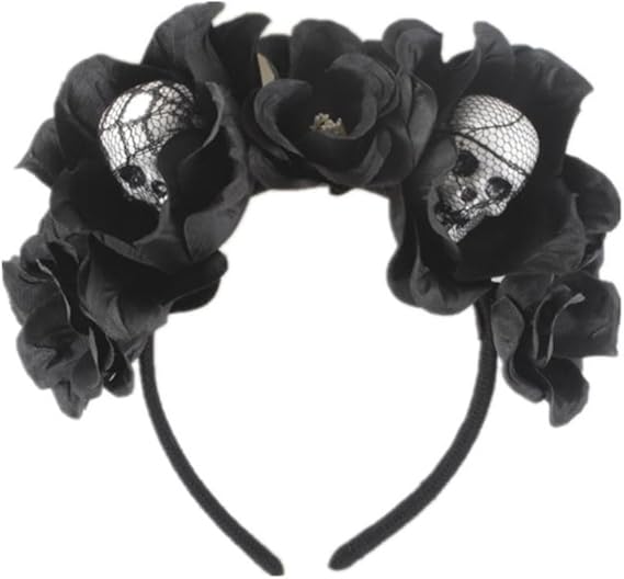 Women's Halloween Skull Horror Headdress Carnival Flower Headband Parent Child Party Halloween Eyeball Headband